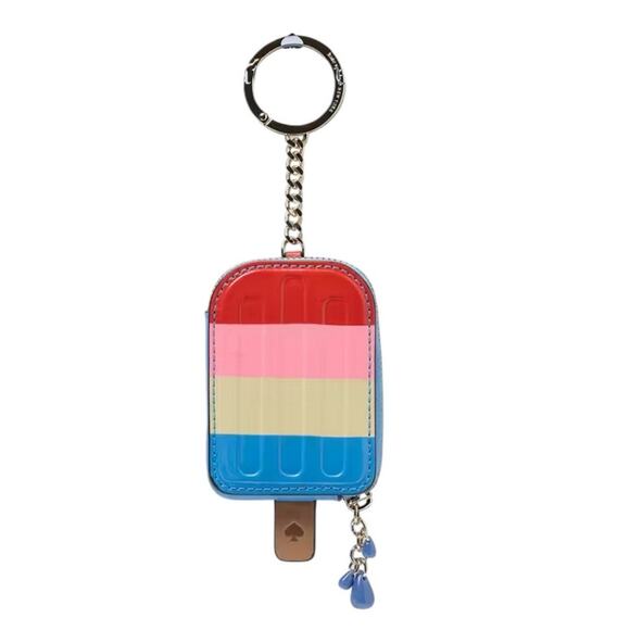 NWT Kate Spade New York Popsicle Bag Charm Leather Coin Purse Keychain - Picture 2 of 5